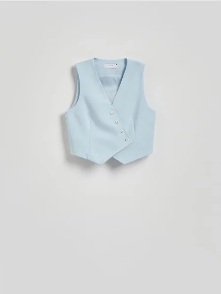 Reserved Garniturowa kamizelka z wiskozą jasnoniebieski