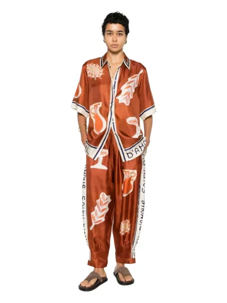 Pantaloni Alemais cu imagine maro