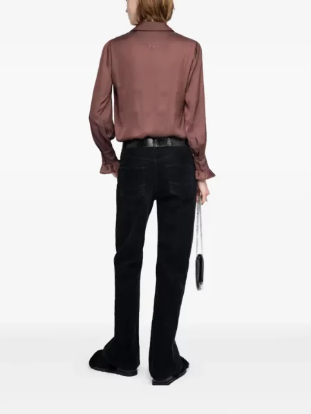 Top Zadig&voltaire cu volane lung maro