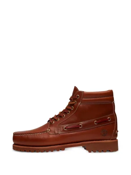 Cizme scurte Timberland cu șireturi din dantelă maro