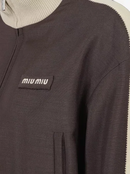 Geacă Miu Miu de mohair maro