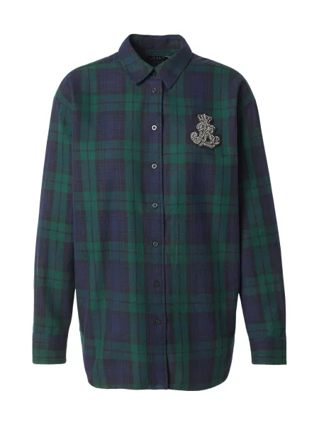 Lauren Ralph Lauren Bluză bleumarin / verde stuf negru