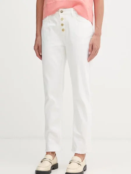 Lola Casademunt pantaloni straight pentru femei din denim alb