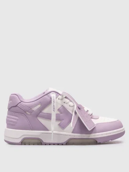 Фіолетові шкіряні кросівки Out Of Office Off-white білі