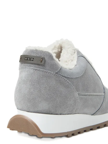 Sneakerși Peserico din piele de căprioară gri