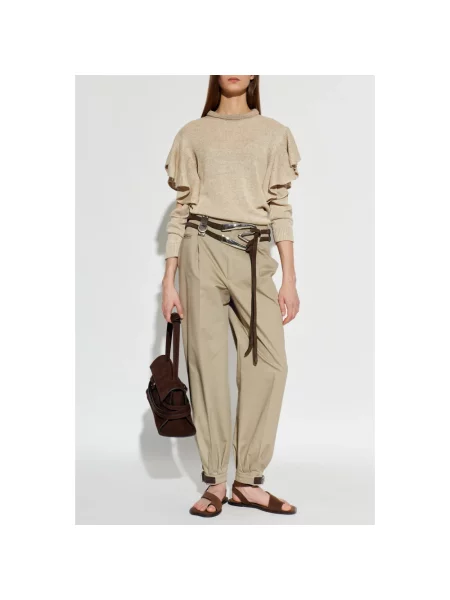 Lniany sweter Moschino beżowy