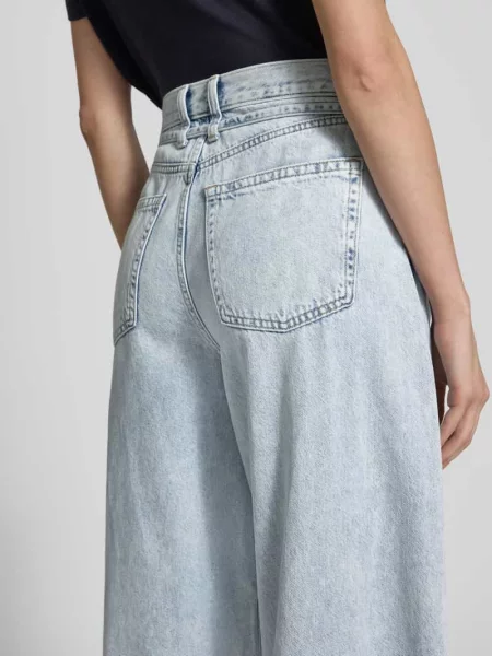 Jeansy o luźnym kroju z tasiemką w talii model ‘Horseshoe’ Gap niebieskie