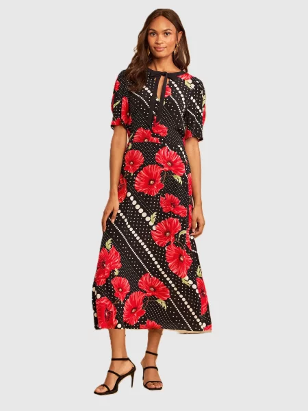 Love & roses Rochie roșu negru