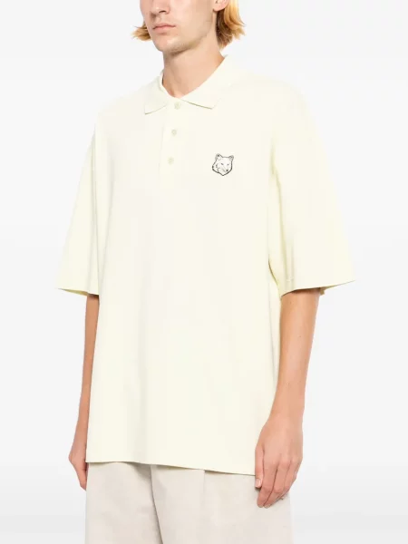 Tricou polo Maison Kitsune galben