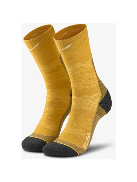Skarpety Salewa Ortles Merino Crew musztardowy ciemnoszary żółte