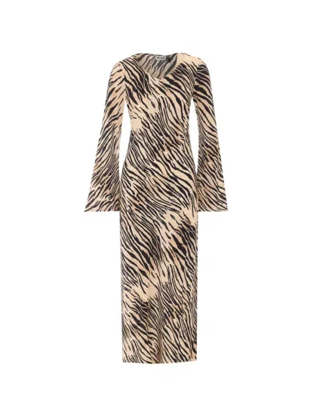 Rochie midi Rixo cu imagine cu dungi de tigru evazată