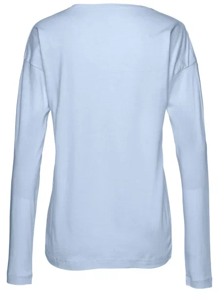 VIVANCE Tricou albastru deschis alb