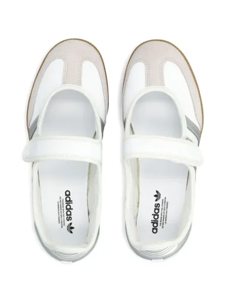 Pruhované baleríny Adidas bílé