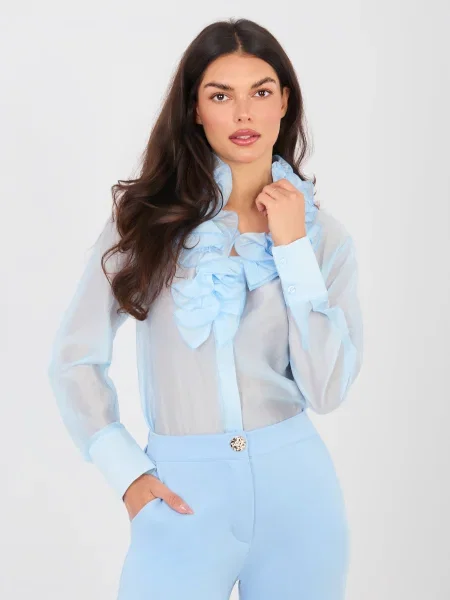 Bluză Factory Price cu volane albastru