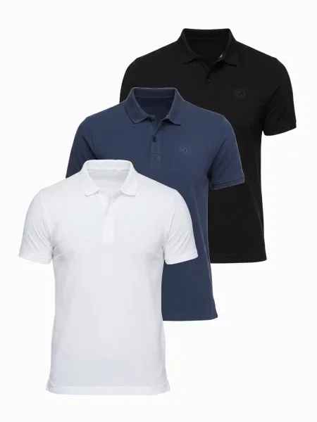 Tricou polo Ombre alb