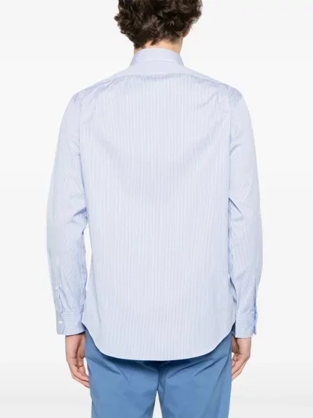 Ленена карирана риза Polo Ralph Lauren бродирана синьо