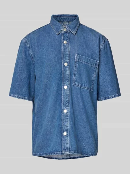 Koszula jeansowa o kroju regular fit z rękawem o dł. Jake*s Studio Men niebieska