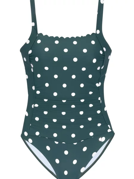 LASCANA Costum de baie întreg verde smarald / verde jad / verde pin alb