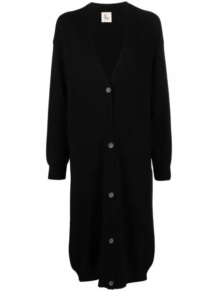 Płaszcz Paula z kaszmiru z dekoltem w serek czarny