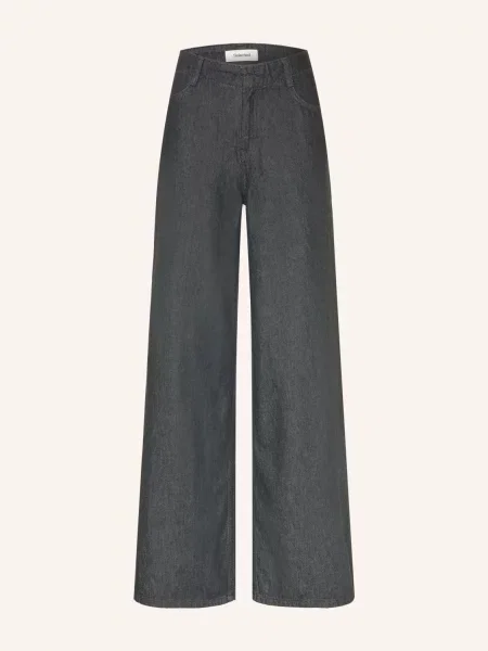 Selected Široké Džíny dark grey denim šedé