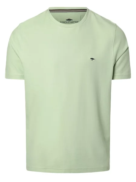T-shirt z wyhaftowanym logo Fynch-hatton zielona