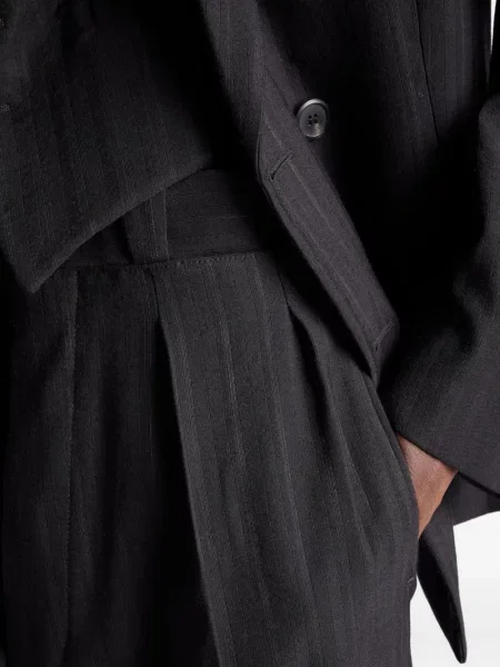 Pantaloni Prada cu dungi plisate negru