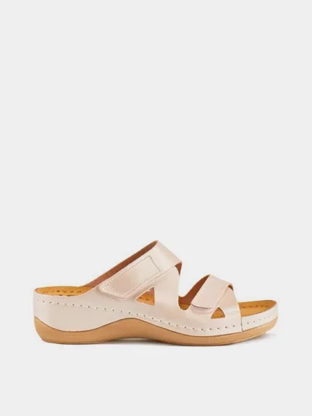 Кожаные шлепанцы Leon розовые