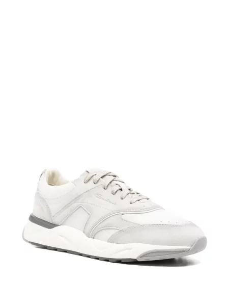 Sneakerși Santoni din piele gri