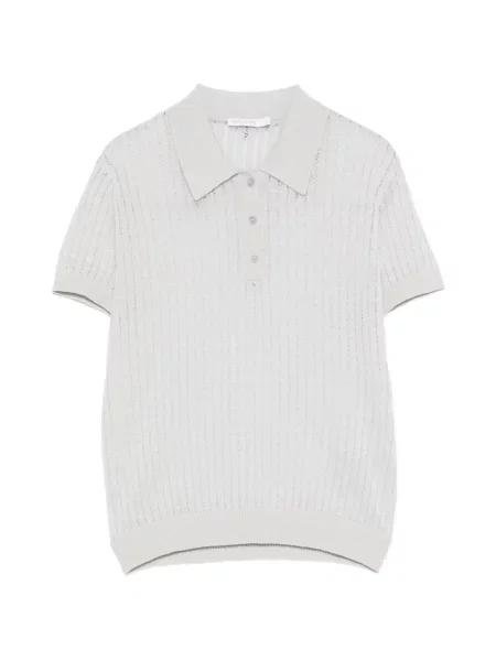 Dzianinowa koszulka polo Patrizia Pepe szara