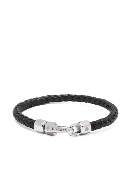 Brăţară Nialaya Jewelry din piele negru