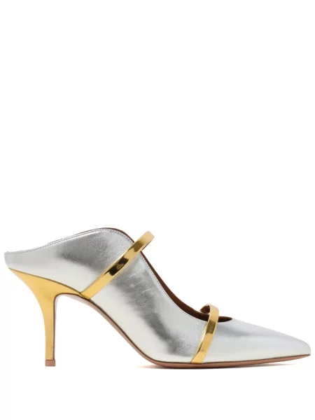 Papuci tip mules Malone Souliers argintiu
