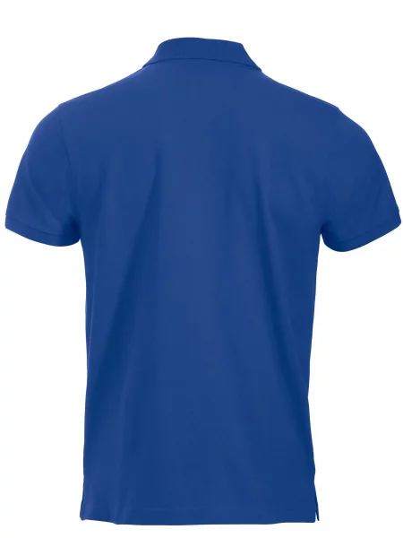 Clique Classic Lincoln S/S koszulka polo z bawełny nowoczesny krój – blue niebieska