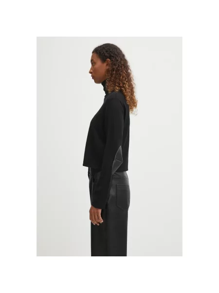 Maison Margiela sweter wełniany lekki z golfem czarny
