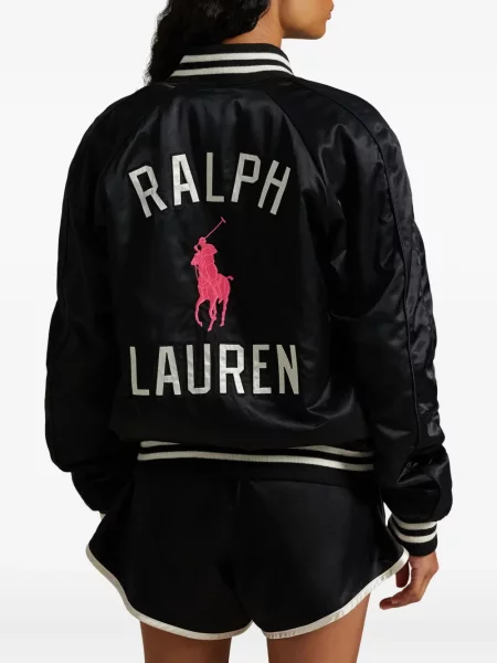 Șapcă Polo Ralph Lauren de mătase cu broderie cu dungi negru
