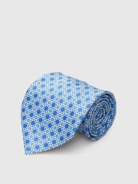 Краватка в геометричний візерунок Stefano Ricci блакитна