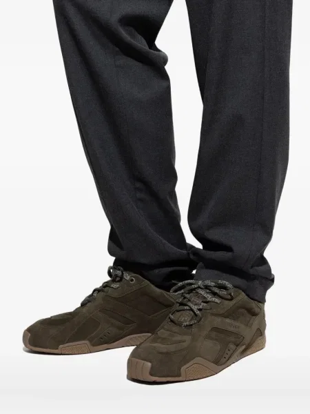 Fűzős szarvasbőr sneaker Versace zöld