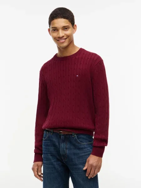 TOMMY HILFIGER Sveter Classic burgundská