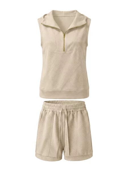 Imily Bela Costum cu pantaloni deschis bej