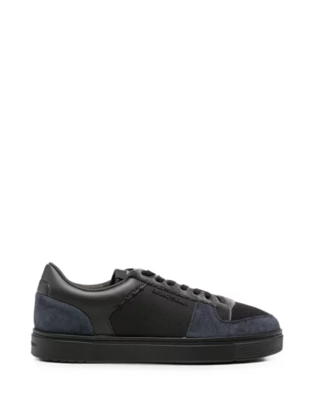 Sneakerși Emporio Armani cu șireturi din dantelă negru