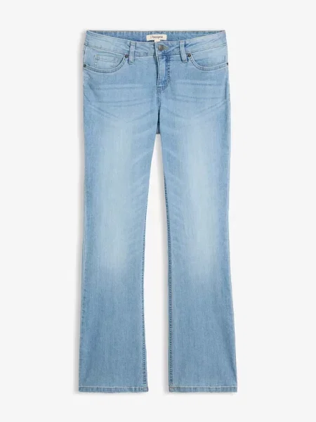 Wygodne dżinsy ze stretchem o kroju bootcut mid waist niebieskie