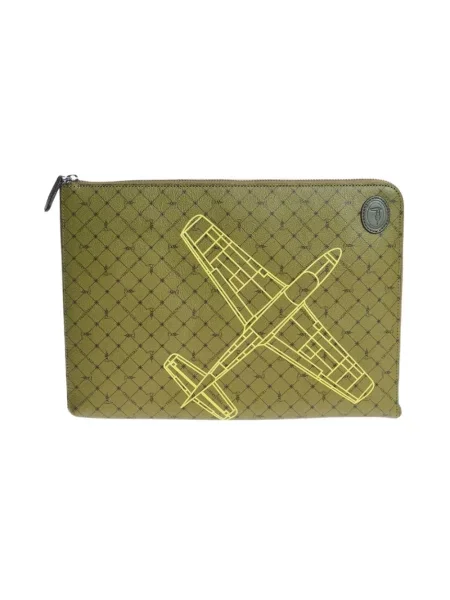 Torba Trussardi skórzana biznesowa zielona