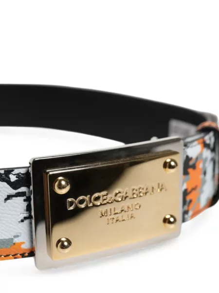 Curea Dolce & Gabbana cu imagine cu model camuflaj portocaliu