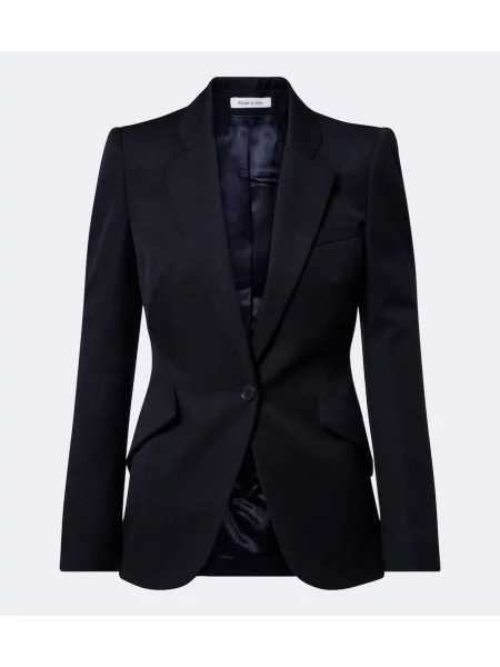 Sacou Mcqueen de lână albastru