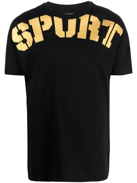 Tricou Plein Sport cu imagine scurt negru