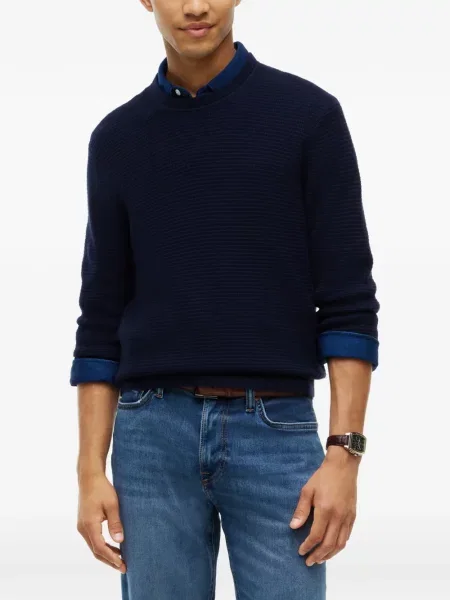 Pulover Tommy Hilfiger cu decolteu rotund albastru