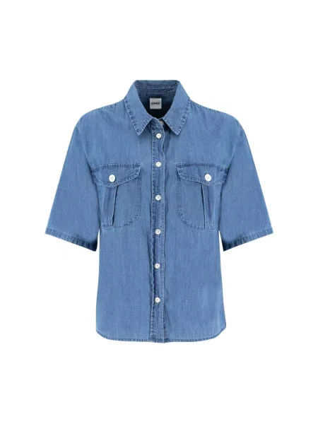 Koszula Aspesi z krótkim rękawem niebieska