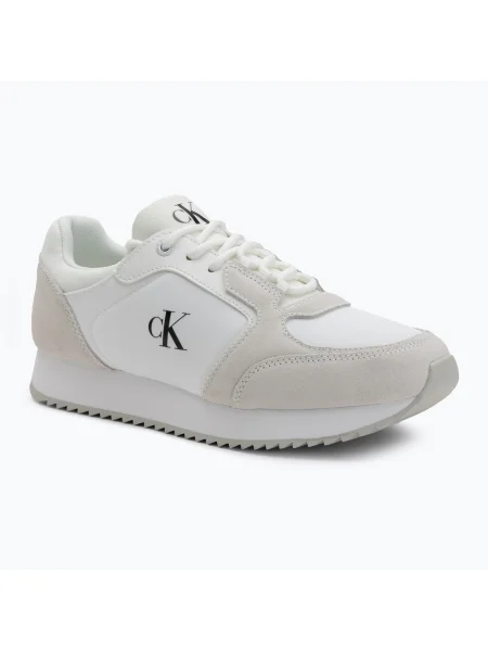 Calvin Klein Jeans Sneakersy Runner Laceup Sock Mg Mix biela