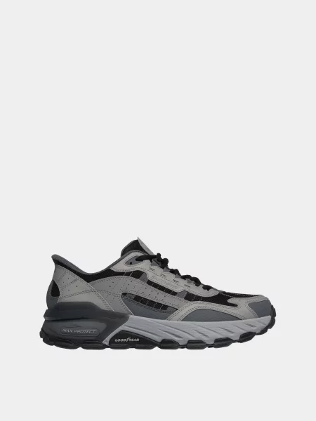 Кожаные кроссовки Skechers серые