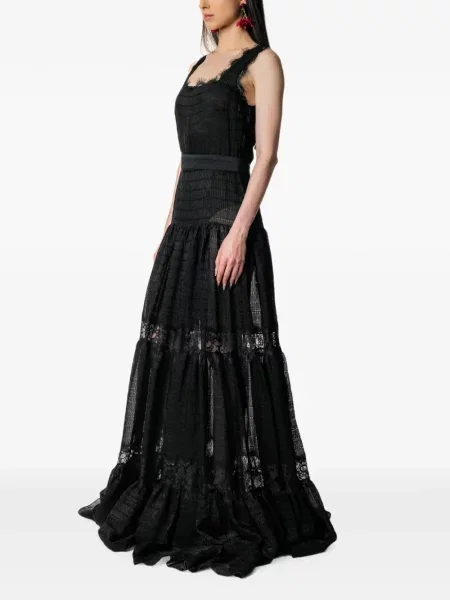 Rochie maxi Miau By Clara Rotescu din dantelă negru