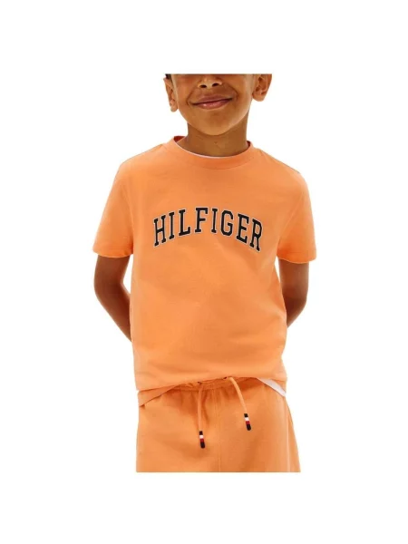 Gyerek póló Tommy Hilfiger narancsszínű